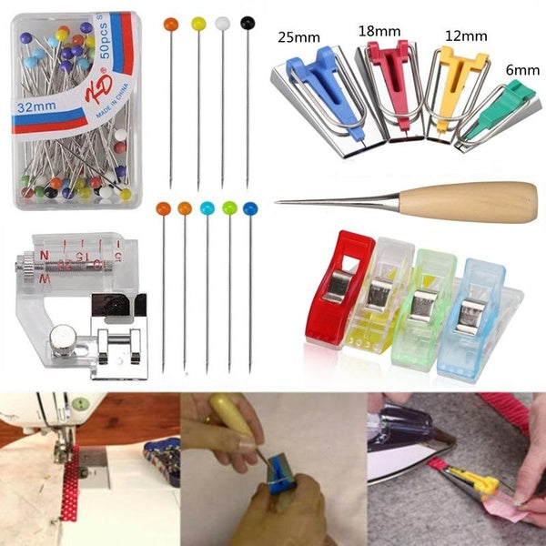 5-60pcs Sewing Set 69121825mm Household Presser Foot Quilting Overlocking Fabric Bias Tape Binding Maker Sewing Accessories Splicing Cloth Tool