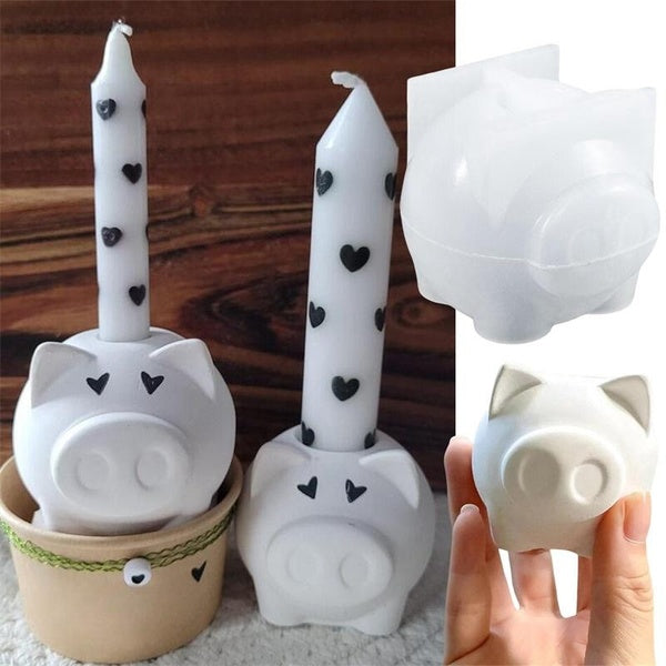 Silicone Mold for Pig Shape Holders Making Casting