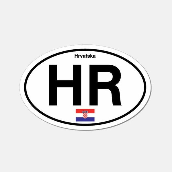 10.8CM*6.7CM ZA Personality HR Croatia Hrvatska Country Code Oval Car Sticker Decal 6-2630
