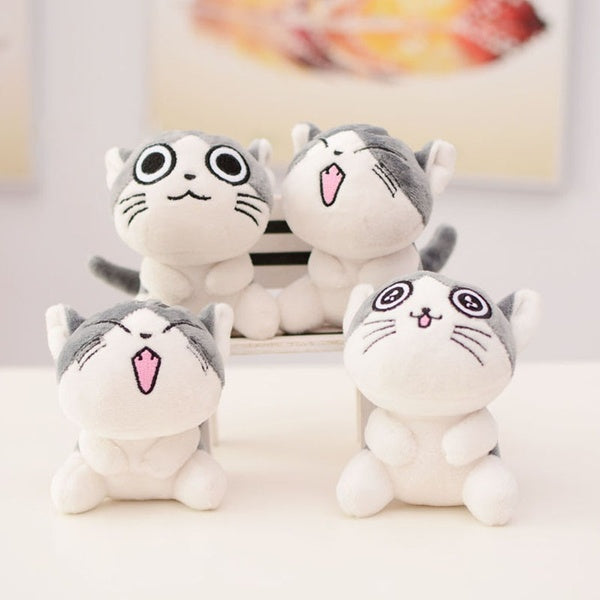 10CM Kawaii Cat Plush Stuffed Dolls Toys Key Ring Chain Plush Toys Keychain Pendant