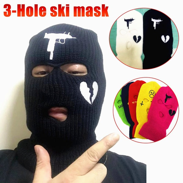 StyleB-StyleA Neon Balaclava Three-hole Ski Mask Tactical Mask Full Face Mask Winter Hat Halloween Party Mask Limited Embroidery