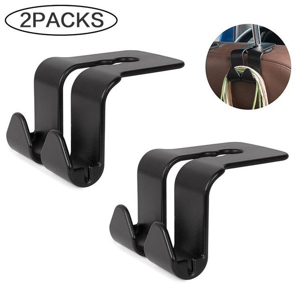 2Packs Car Hooks, 2 In 1 Car Headrest Hanger Hook, Fastener Clip Car Interior Accessories，car Hook for Hang Purse or Grocery Bags