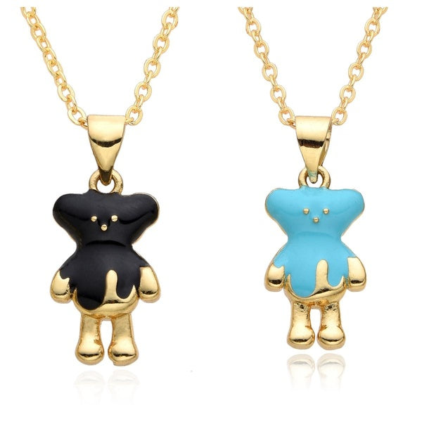 1PC Fashion Small Cute Cartoon Lucky Bear Splash Pendant Necklace Animal Charms Pendants Necklace Gift For Women Girls Accessories