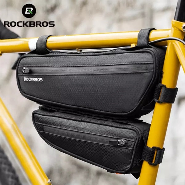 ROCKBROS Vélo Combinaison Sac 2 en 1 Vélo Tube Avant Sac Cadre Sac VTT Vélo De Route Triangle Sac Étanche Cyclisme Grande Capacité Poche Vélo Accesso