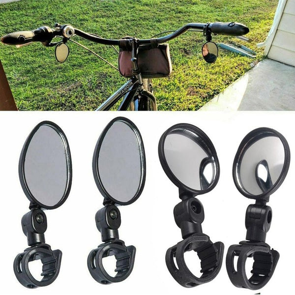 Bicycle Glass Mirror 360° Rotate a pair Rotary Universal Mini Handlebar Side Rear View Bike Cycling