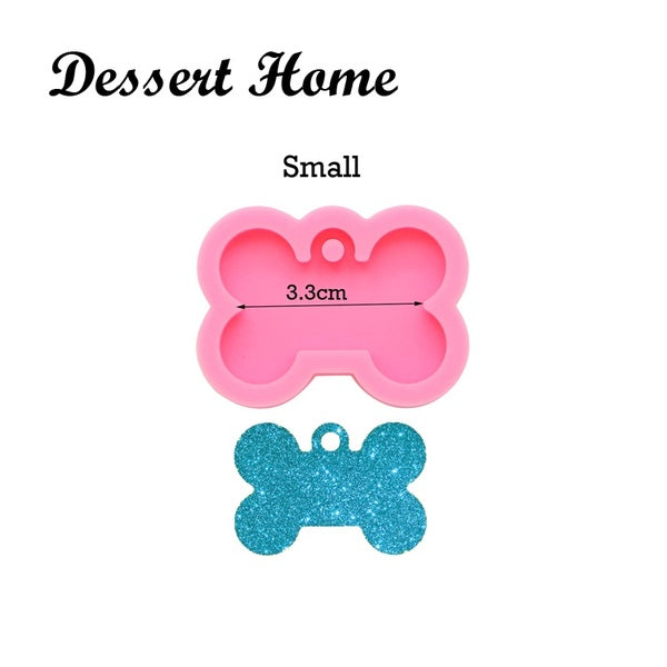 Shiny Dog bone shape silicone mold for key chain Pendant moulds suitable for clay DIY Jewelry Making epoxy Resin Keychain mold