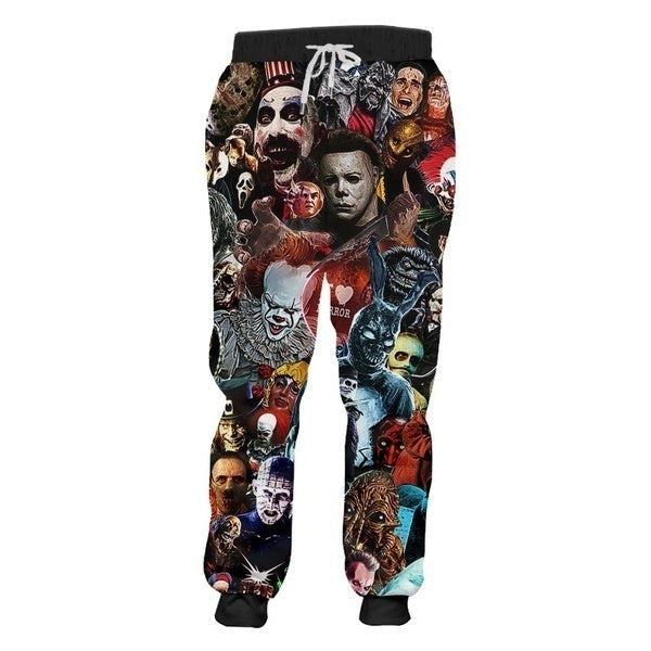 Homme crâne horreur masque clown diable sweat hommes de 3D Harajuku surdimensionné pantalon imprimé dessin animé fitness pantalon