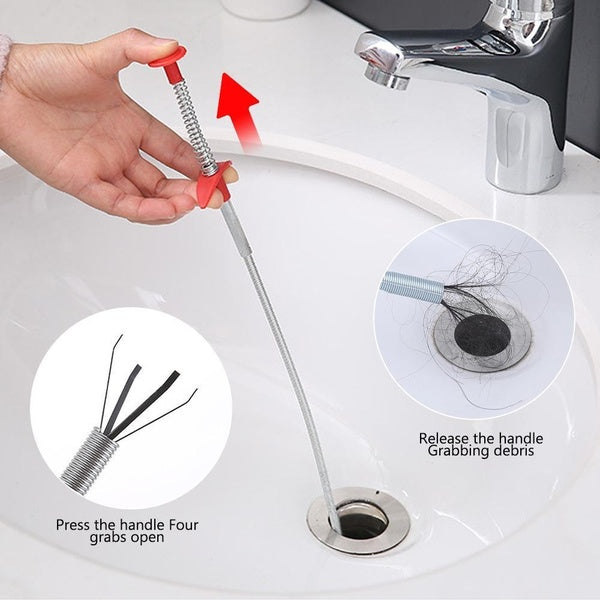 Inch Drain Snake Spring Tube Unblock Tool Bathroom Sewer Dredge Anti Clogging Tool Kitchen Sink Cleaning Hook Plumbing Agent