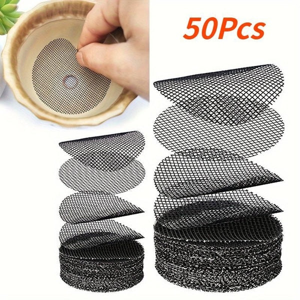 50Pcs Flower Pot Hole Mesh Pads Keep Soil In and Drainage Out Plant Trays For Pots Planter Tray Gardening Supplies