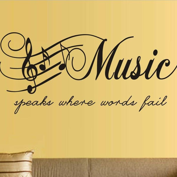 When words fail, music speaks - Vinyl wall decals quotes sayings words