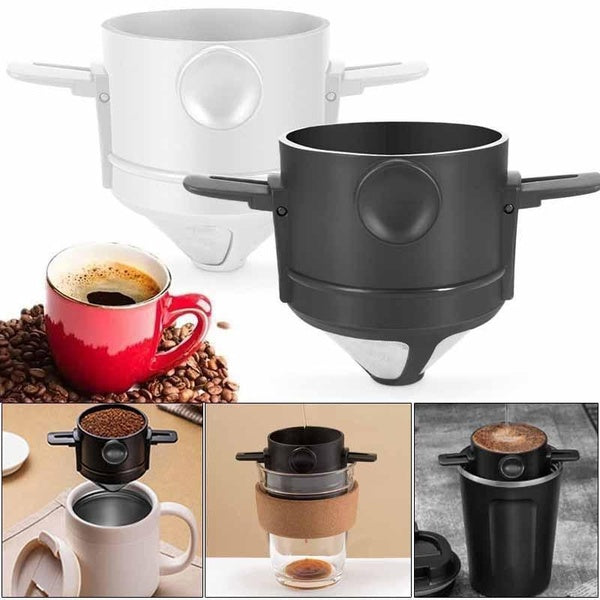 New Portable Reusable Stainless Steel Filter Cup Coffee Filter Coffee Dripper Household Drinkware Drop Filter Coffee Tea Holder