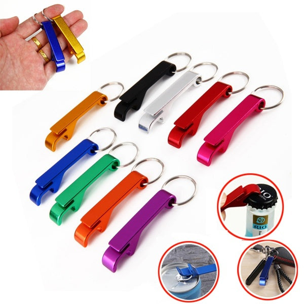 9 Colors Portable Beer Bottle Opener Keychain Mini Pocket Aluminum Alloy Beverage Beer Bottle Opener Wedding Party Favor Gifts