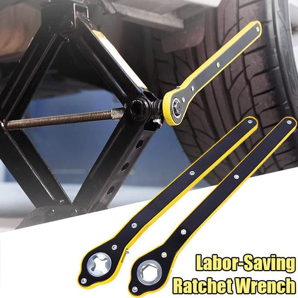 Car Labor-Saving Jack Ratchet Wrench Scissor Jack Garage Tire Wheel Lug Wrench Handle Labor-Saving Wrench