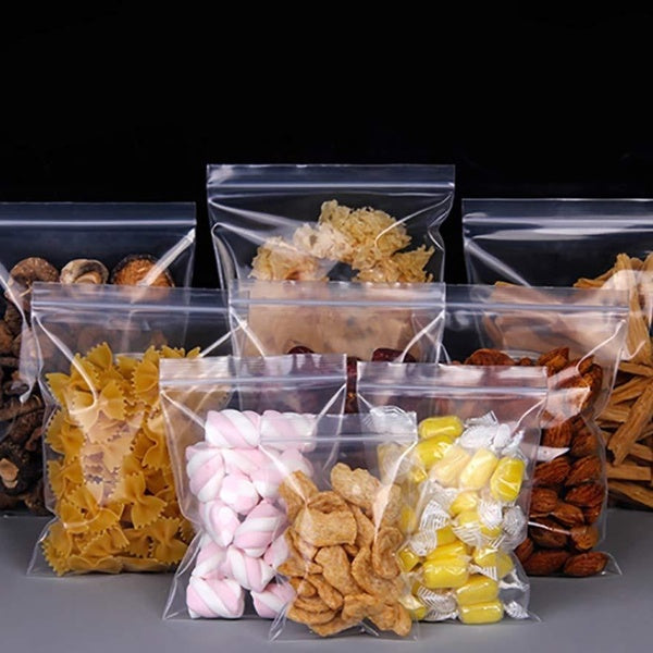 Small Zip Lock Baggies Plastic Packaging Bags Zipper Bag Self Adhesive Bag Small Storage Bags Home Storage 400-300-200-100Pcs (Size: 4*6cm 5*7cm 6*8c