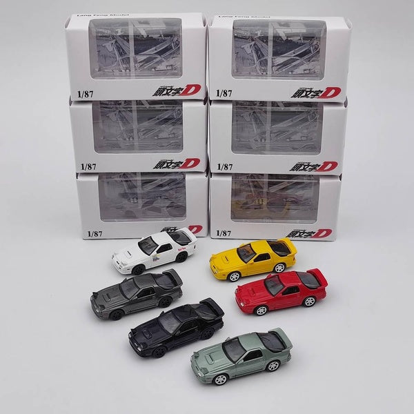LF 1-87 for Mazda Fc3s Initial D Diecast Toys Car Models Miniature Vehicle Hobby Collectible Gifts