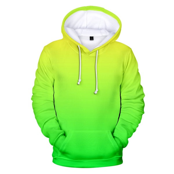 Neon green hoody men-women Harajuku Clothes 3D Hoodie Sweatshirt Street colorful print Hip Hop trend
