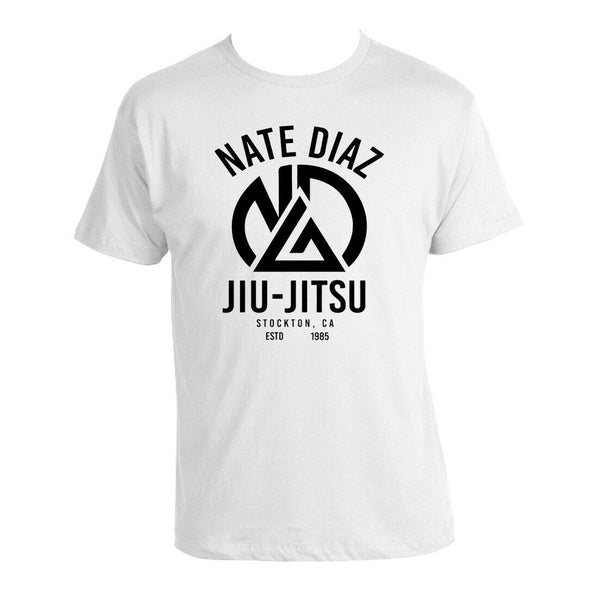 Détails sur Nate Diaz Jiu Jitsu 100% coton T-shirt blanc MMA FDC Nate Diaz McGregor Tee- Afficher le titre original