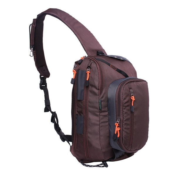 Kylebooker Fly Fishing Sling BackPack Fishing Tackle Storage Chest Pack Shoulder Bag for Fresh or Saltwater Fishing Brown