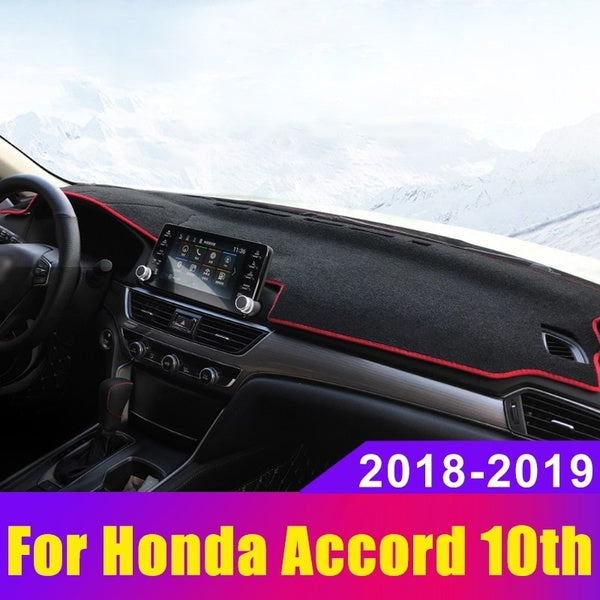 For Honda Accord 10th LHD 2018 2019 Car Dashboard Cover Dash Mat Instrument Platform Desk Carpets Trim Cushion Protector Accessories