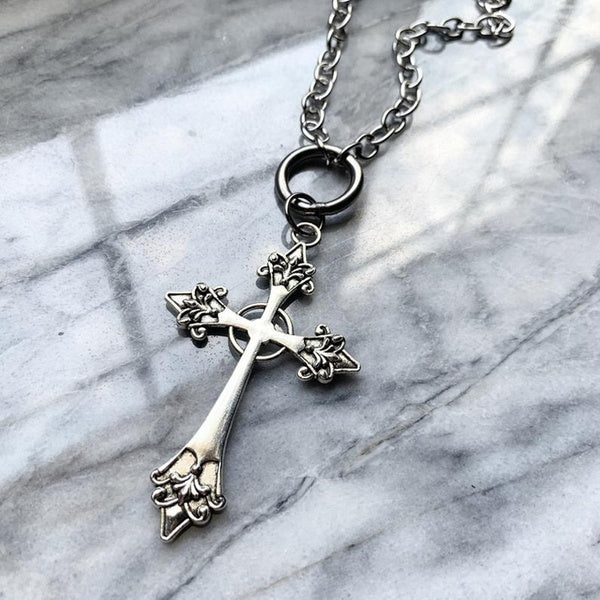 Collier en argent fantôme croix collier mode Goth sorcière bijoux charme hommes femmes cadeau créatif collier belle déclaration punk collier 2021 nou
