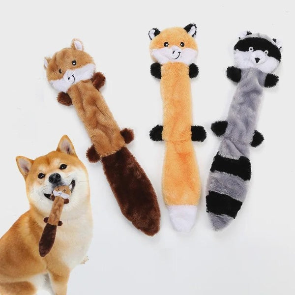 Pet Supplies Squirrel Raccoon Plush Toy Dog Bite-resistant Molar Sound Interactive Dog Toy Soft Pet Plush Toy