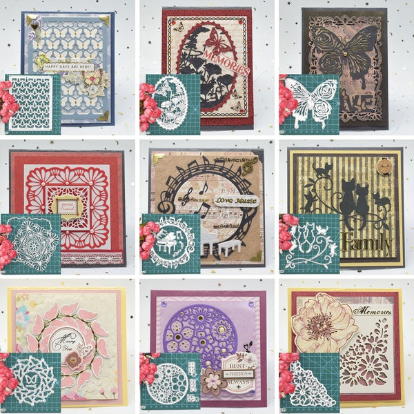 New Background Frame Metal Cutting Dies Lace Edge Embossing Dies Stencil for DIY Scrapbooking Album Card Paper Making Craft