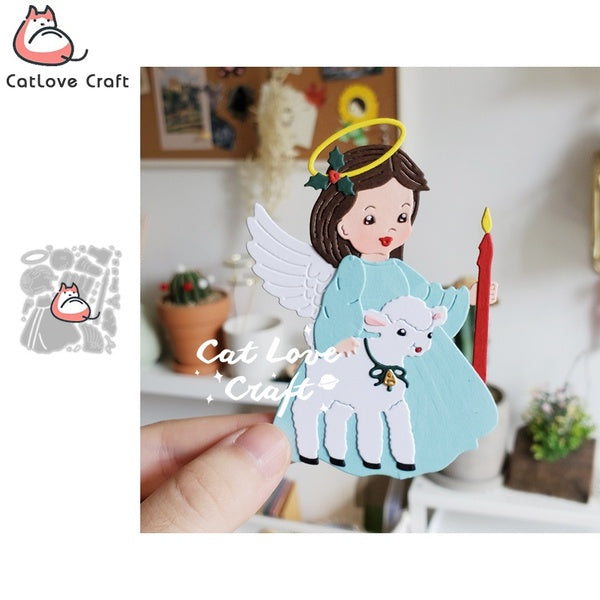 Catlove Angel Girl Candle Sheep Metal Cutting Dies Scrapbooking Stencil Die Cuts Card Making Craft Embossing New Dies For 2020