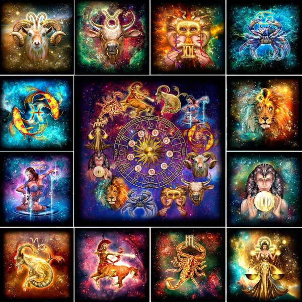 DIY 5D Diamond Painting Constellation Full Drill with Number Kits Home and Kitchen Fashion Crystal Rhinestone Cross Stitch Embroidery Paintings Canva