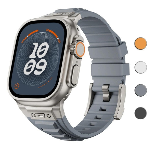 LEIXIUER Sport Silicone Strap for Smart Watch Ultra 2-Ultra band 49mm Stainless Steel bracelet Smartwatch Series 9 8 7 6 5 SE 45mm 44mm 42mm