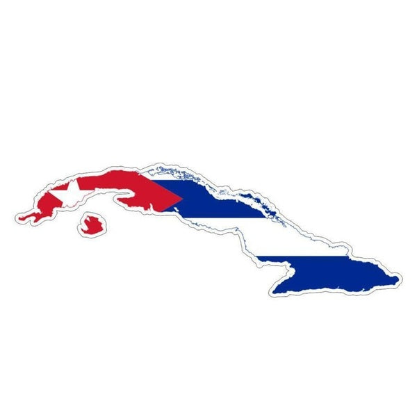 15.2CM*5.2CM Cuban Flag Car Sticker Motorcycle Map Decal Car Accessories 6-0823 CS001