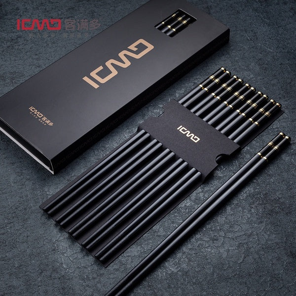 Alloy chopsticks household hotel health tableware Japanese and Korean cuisine black chopsticks