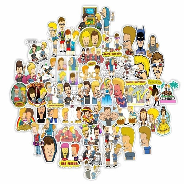 10-50pcs 90s TV Shows Anime Beavis and Butt-head stickers Vintage Retro Poster Decorative DIY Wall Stickers Home Posters Bar Art