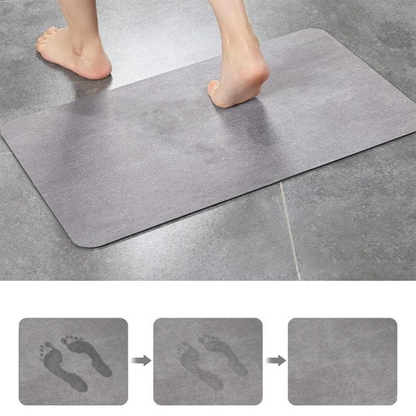 1pc Diatomaceous Earth Floor Mat, Eco-friendly Diatomaceous Earth Super Absorbent And Quick Drying Mat, Rubber Bottom Non-slip Bathroom Shower Mat, W