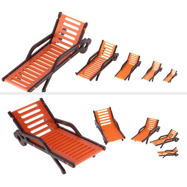 5Pcs 1:30-50-75-100-150 Scale Model Chair Lounge Beach Chair Miniature Furniture Train Layout Building DIY Landscape Accessories