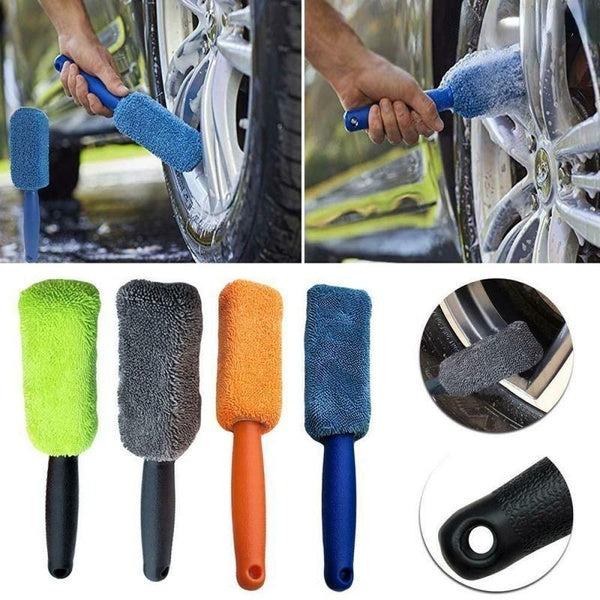 Car Microfiber Wheel Tire Rim Brush Car Wash Cleaner Plastic Handle for Car Wash Car Cleaning Accessories Cloths and Brushes