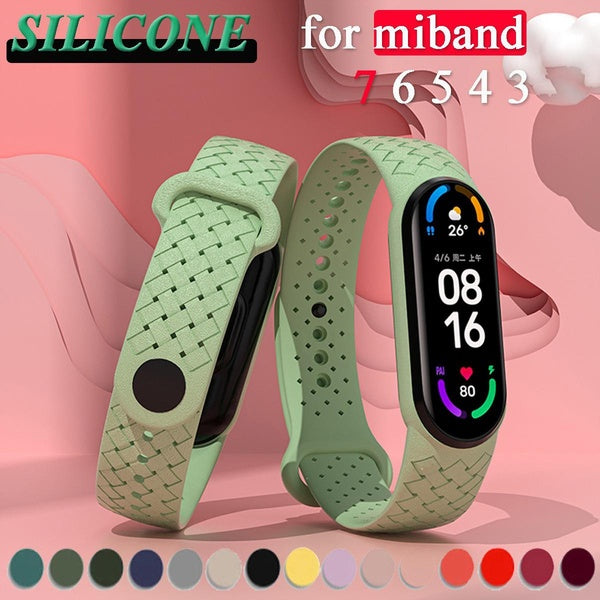 Sport Bracelet for Xiaomi Mi Band 7 Wristband smartwatch Silicone Braided Correa strap for NFC Band6 Band7 Miband 6 5 4 3