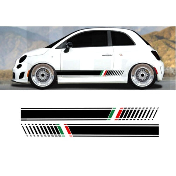Side Stripes Graphic Decal Sticker Italian Flag For Abarth Fiat 500 595 Punto tu-88689