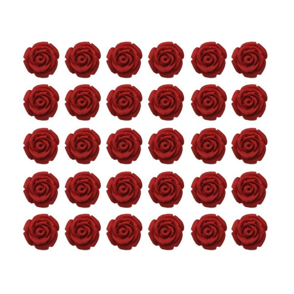 30 Pieces Red Cinnabar Carving Rose Beads Loose Beads Charms Bracelet DIY Accessories (Medium: 12mm) Matron Inn