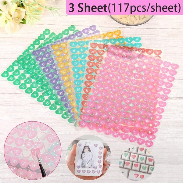 3Sheets(117pcs-sheet) Vinyl Letters Stickers Kit Sheet Self Adhesive Glitter Decals for Mailbox Sign Address Card Making DIY Decor Glitter Alphabet C