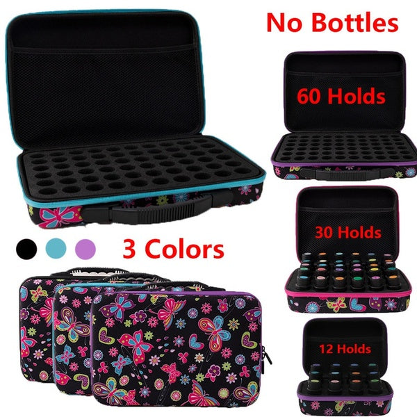 New 12-30-60 Bottles Essential Oil Case Black Background Butterfly Pattern Storage Boxes for 5-10-15mL Perfume Essential Oil Storage Box Nail Polish