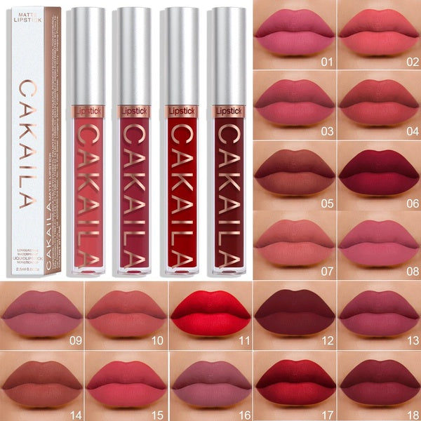 CAKAILA Fashion New Girl Must-have Cosmetics Velvet Lip Makeup Lip Gloss Lip stick Long Lasting Glazed Moisturizing Waterproof Long Lasting Matte Bea