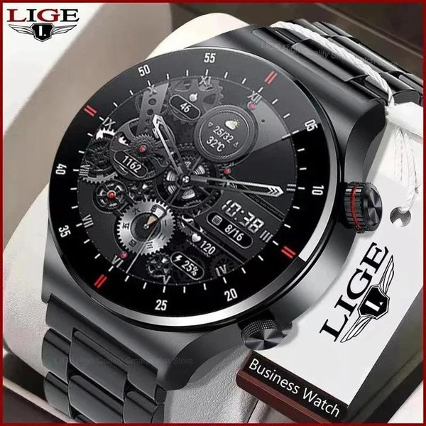 LIGE ECG + PPG Bluetooth appel montre intelligente hommes 2024 Bracelet de sport NFC étanche montre personnalisée visage hommes SmartWatch pour IOS A