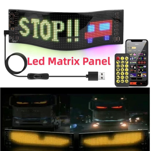 Multilingual APP Programmable DIY Scrolling Advertising Sign Car Truck Accessories LED Car Screen Display with Remote Waterproof Matrix Pixel Panel 5