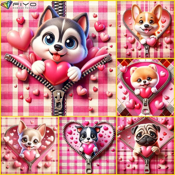 FIYO DIY 5D Animals Diamond Painting Kit for Adults, Full Drill Diamond Painting, Diamond Art Canvas Crafts Cross Stitch Crystal Embroidery Home Wall