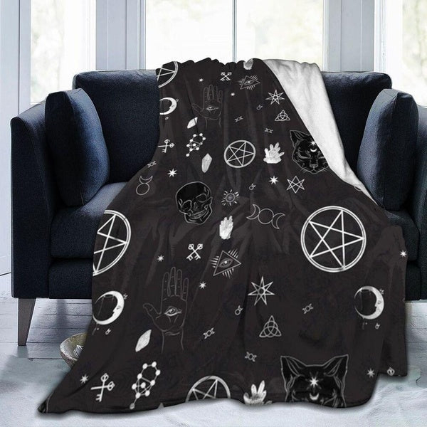 Fleece Blankets It S Witchcraft Pattern Evovled Flannel Throw Blanket Super Soft Warm for Bed Couch Living Room