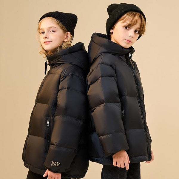 Winter Kids Boys Jackets Teenage Girls White Duck Down Loose Hooded Parka Coats Waterproof Children Warm Outerwear Snowsuit