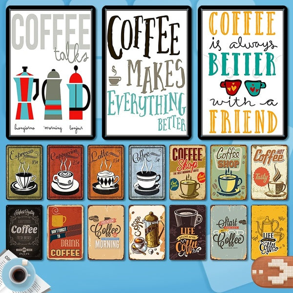 Vintage"Coffee Better Friend"Metal Tin Sign Bar Pub Cafe Restaurant Wall Decor 8 x 12 Inches