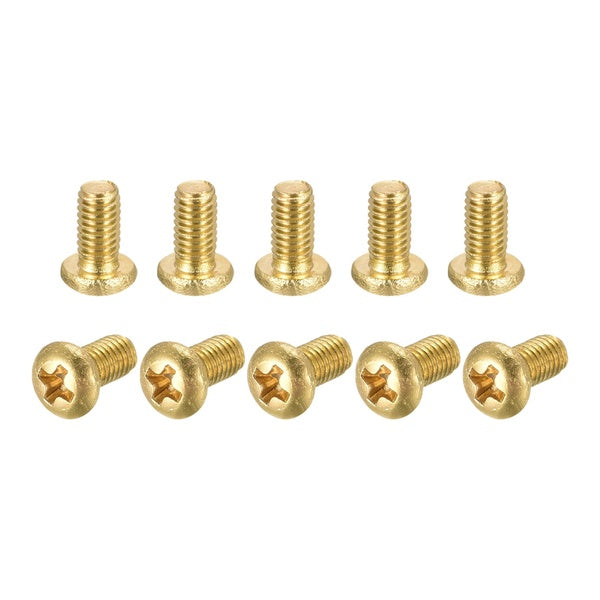 Brass Machine Screws, M3x6mm Phillips Pan Head Fastener Bolts for Furniture, Office Equipment, Electronics 20Pcs