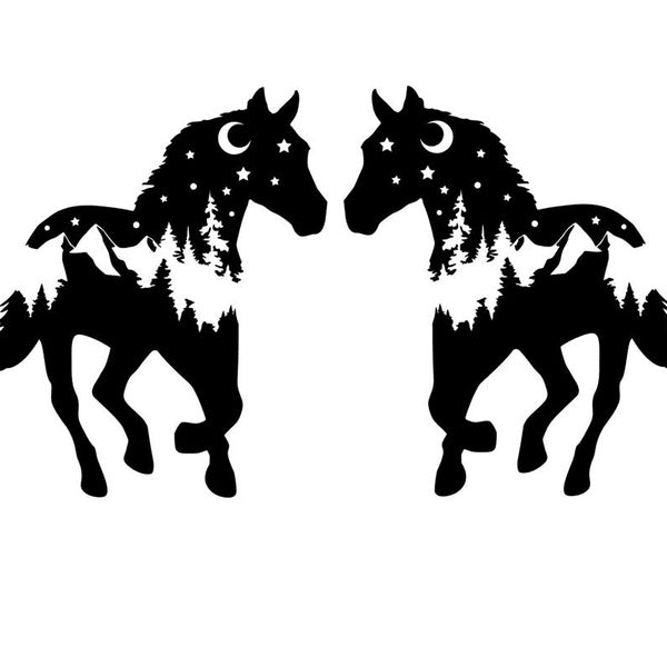 2pcs, Horse Decal Vinyl Sticker