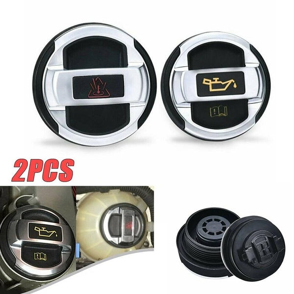 2PCS Car Coolant and Oil Expansion Tank Cap Lid ABS For AUDI for R8 I (2007->2015) For AUDI for Q7 (for 4L) (2006->2010) 420103485B+420121321 Car acc